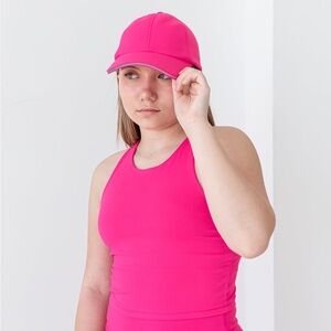 Vibrant Pink Athletic Tank Top and Cap